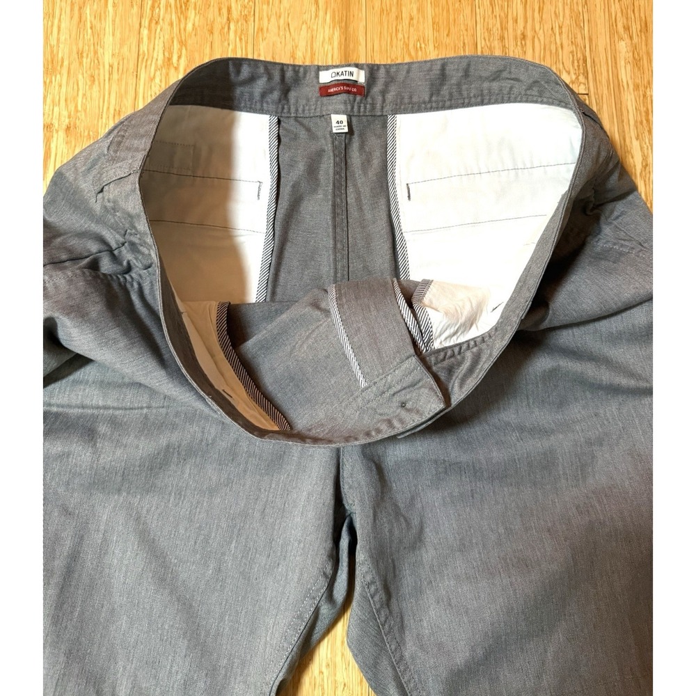 KATIN‎ Surf USA Classic Chino Shorts Men's Size 40 Gray 8" Inseam Cotton Blend - Picture 2 of 4
